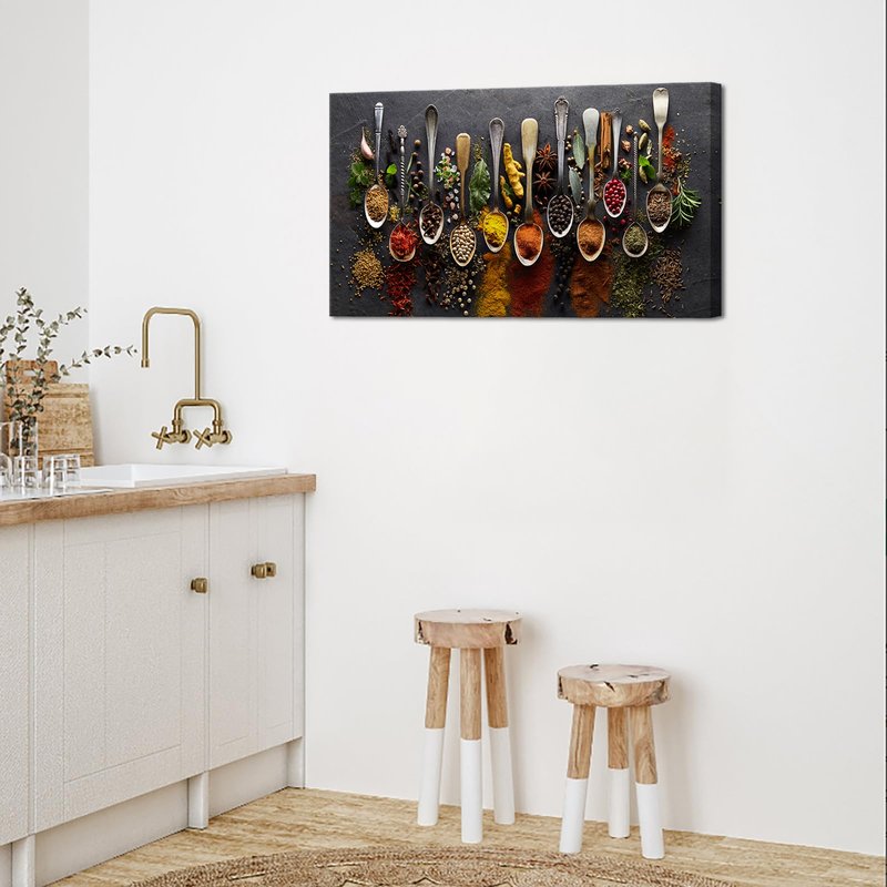 DuoBaorom Spice Pictures for Kitchen Wall Wrt Food Painting 34 inches Long