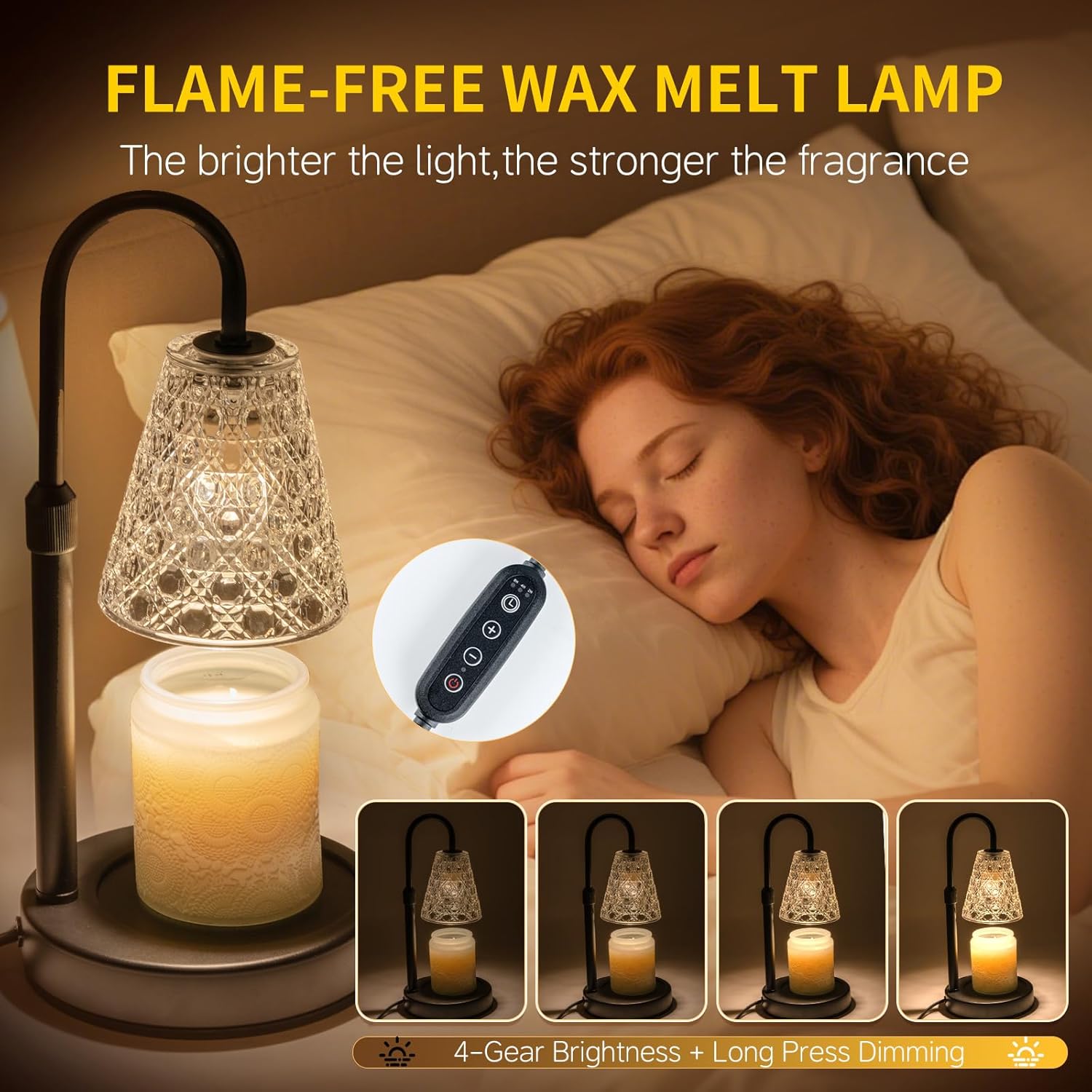 Skiennix Candle Warmer Lamp - Dimmable with Timer | Perfect Gift for Women & Home Decor, Includes 2 Bulbs
