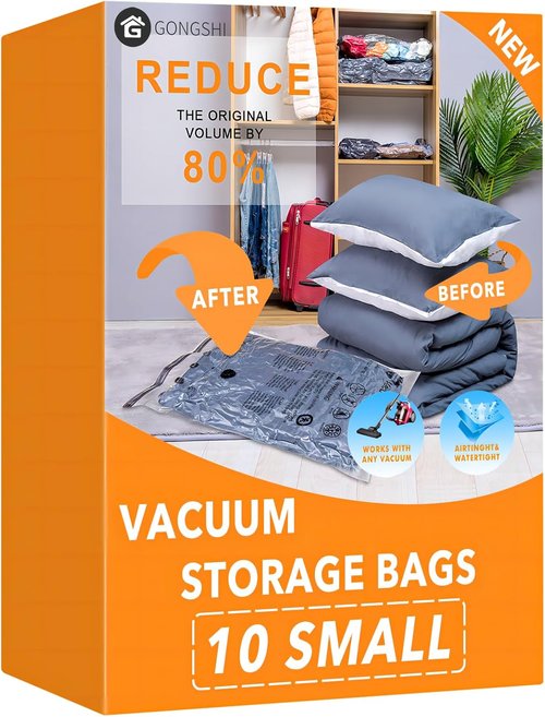 GONGSHI Vacuum Storage Bags - Space Saver Seal Bags for Clothing & Bedding | 10 Sizes Available