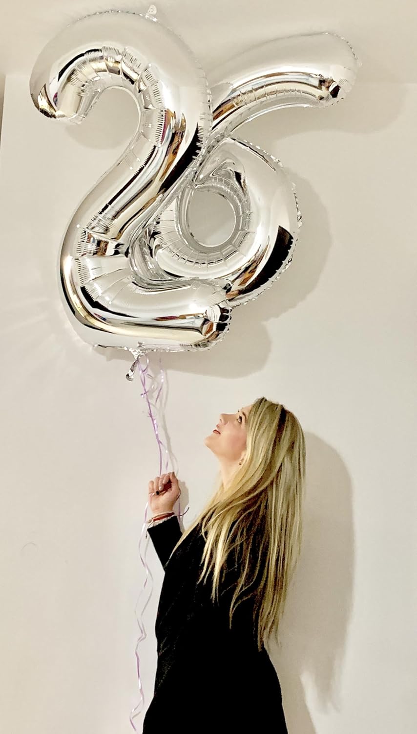 Silver Number 6 Balloon | 40-Inch Birthday Decoration for 6th Birthday Celebrations