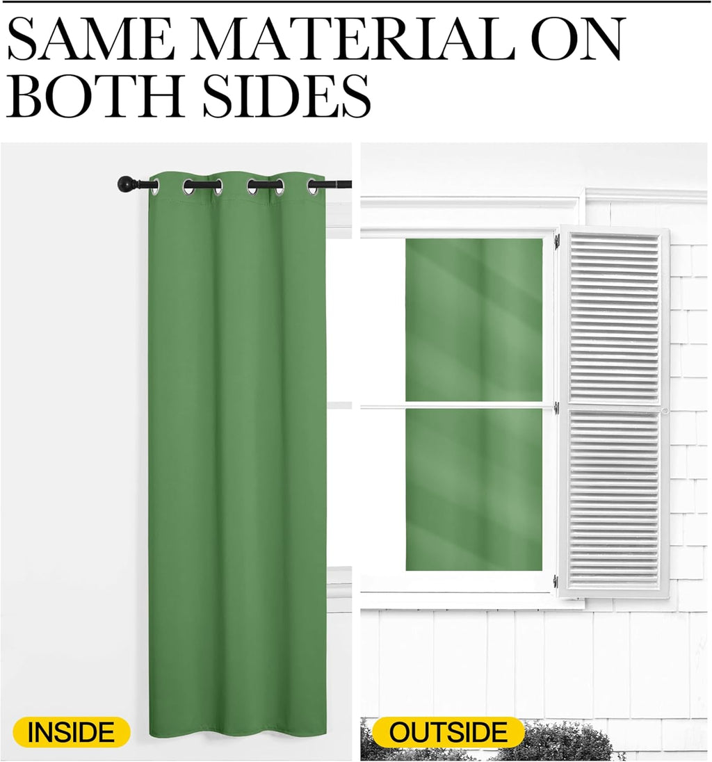 NICETOWN Blackout Curtains - Forest Green Thermal Insulated Drapes, 120" Length, 2 Panels, 55" Wide