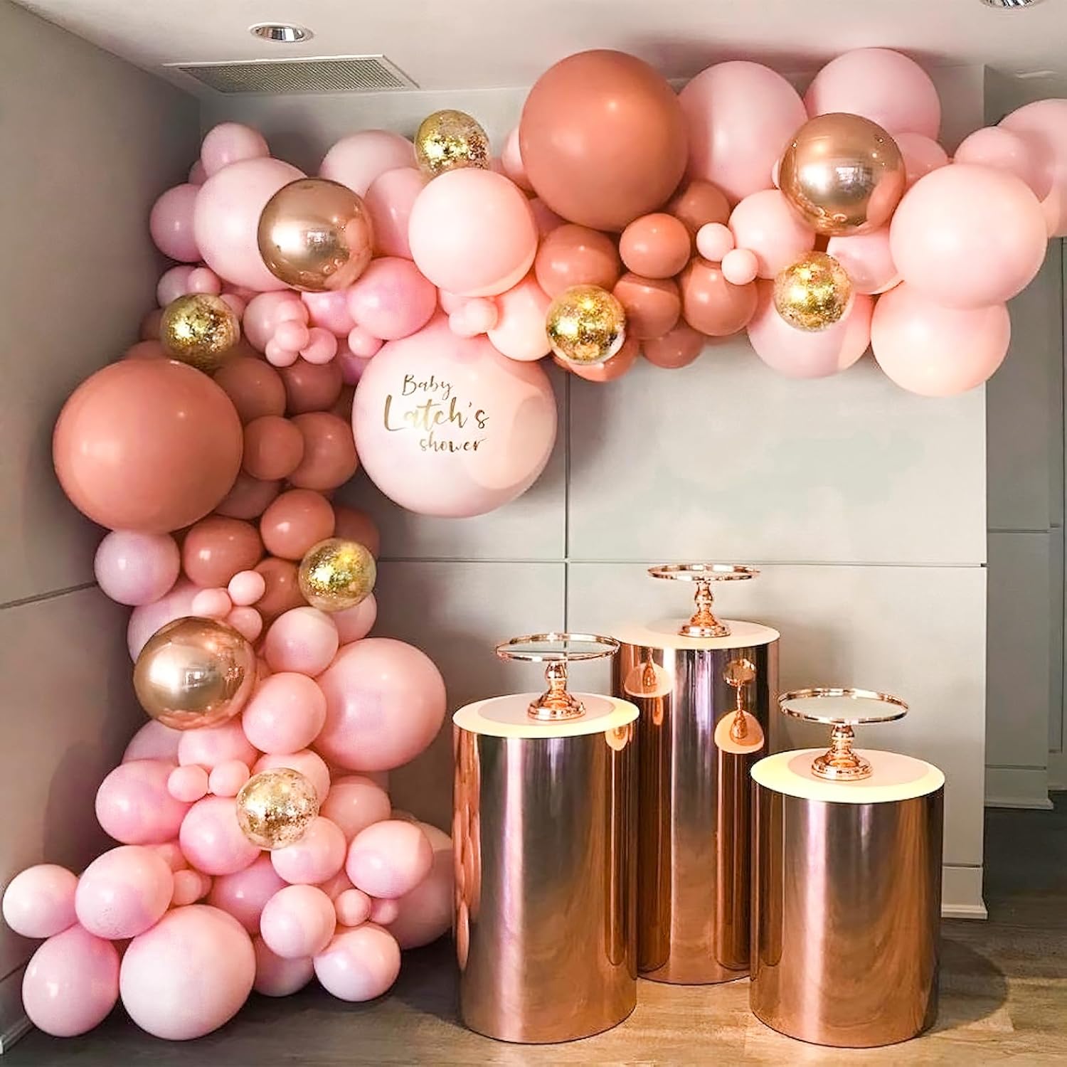 PartyWoo 36-Inch Dusty Pink Balloons - Blush Rose Latex Helium for Weddings & Birthdays | 4-Pack