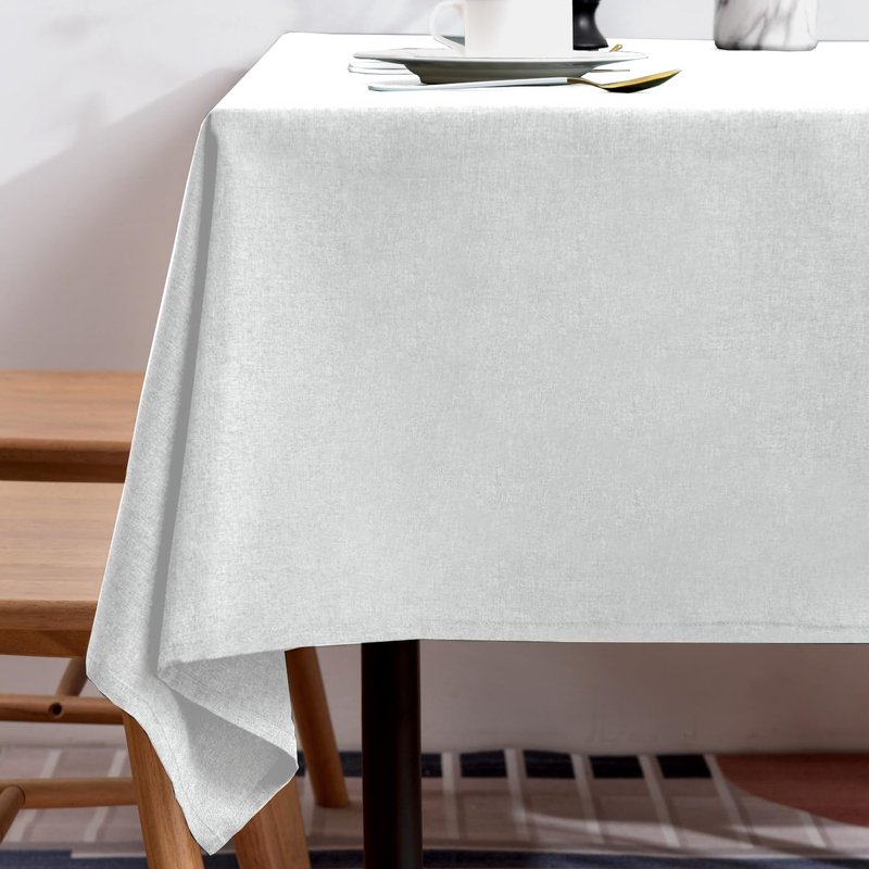 BALCONY & FALCON Table Cloth for 6 Foot Rectangle Tables – Waterproof, Wrinkle-Free Farmhouse Tablecloth for Dining, Kitchen, Wedding, Baby Shower & Holiday Gatherings (Owl Gray, 55" x 95")