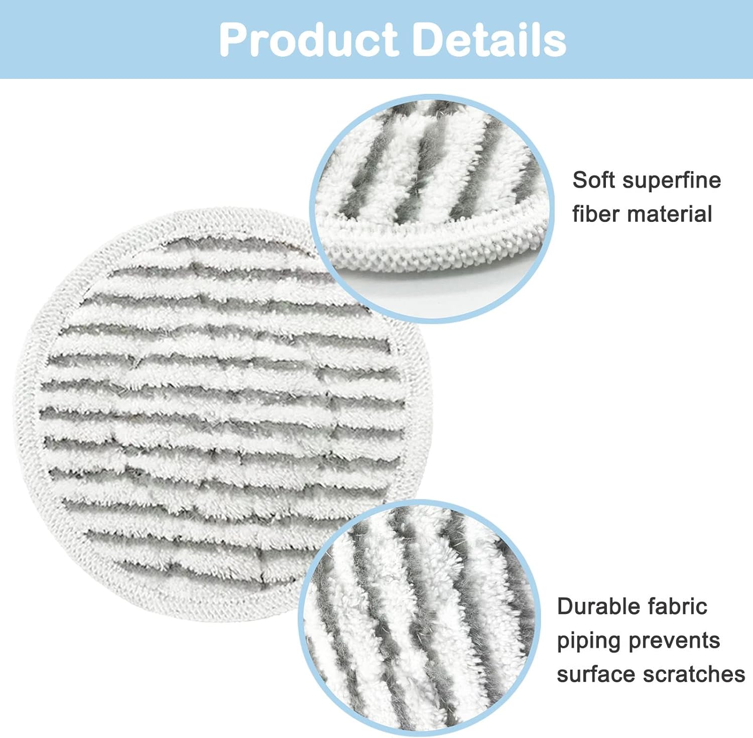 Shark S7001 Steam Mop Pads - 10 Pack Replacement Scrubbing Pads for S7001, S8201, S7000 Series