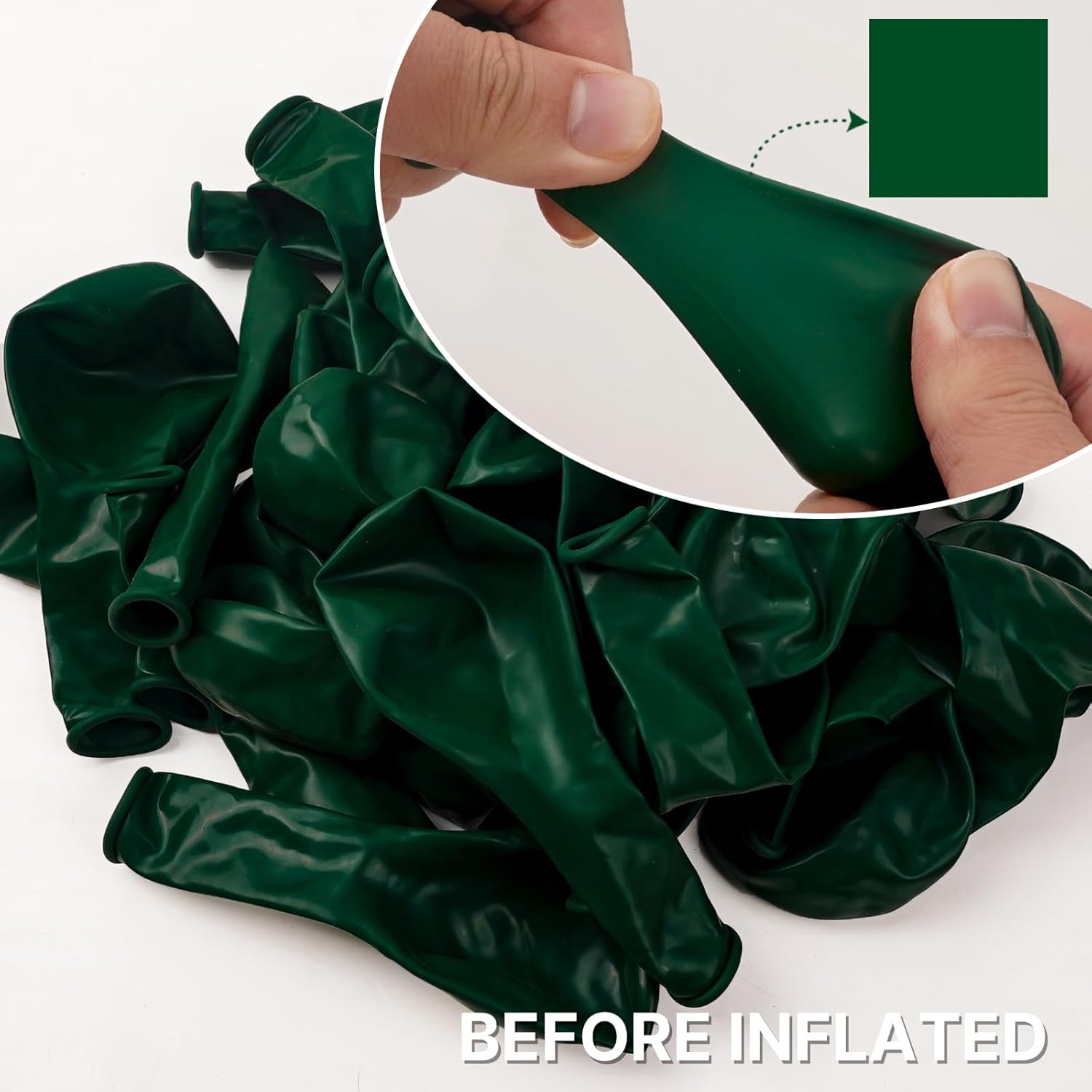 PartyWoo Dark Green Balloons - 120-Piece Emerald Balloon Arch Kit for Birthday & Graduation Decor
