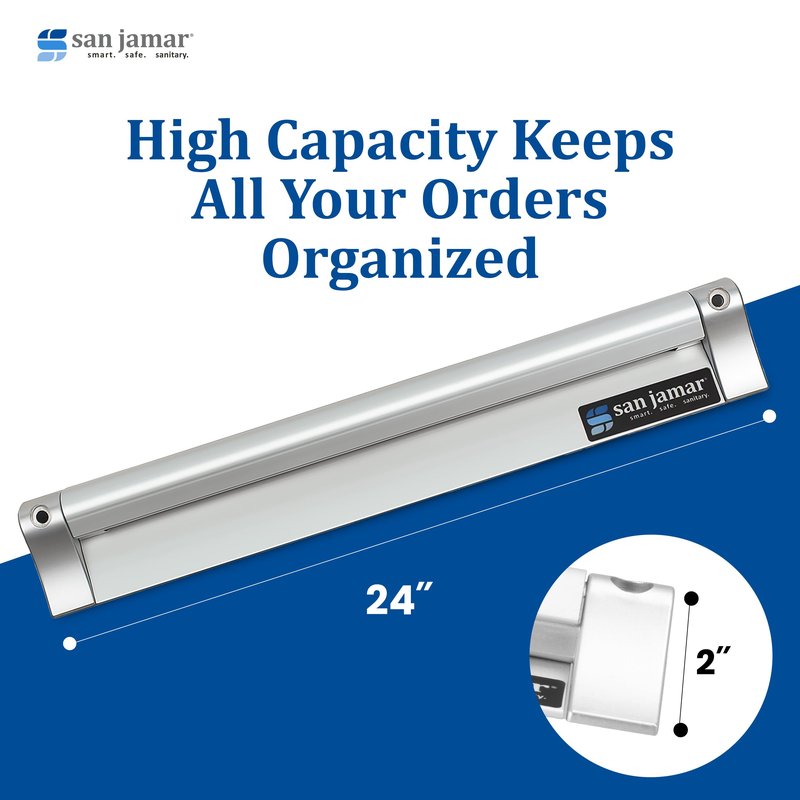 San Jamar Check Rack with Mounting Screw Pack for Kitchens and Restaurants, Stainless Steel, 24 Inches, Silver