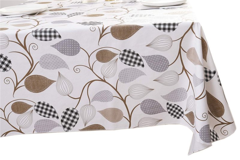 Walrus Heavy Duty Vinyl Tablecloth with Flannel Backing Waterproof Oil-Proof Plastic Table Cloth Stain-Resistant Wipeable Rectangle or Square Table Cover for Indoor and Outdoor (Leaves, 54X54 Inch)