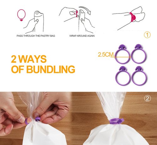 ilauke 100 Pack Cake Decorating Supplies 18 inch Piping Bags Disposable Thickened Large Pastry Bags with 4 Icing Bag Ties, Extra Thick Anti-Burst Piping Bags for Cookie