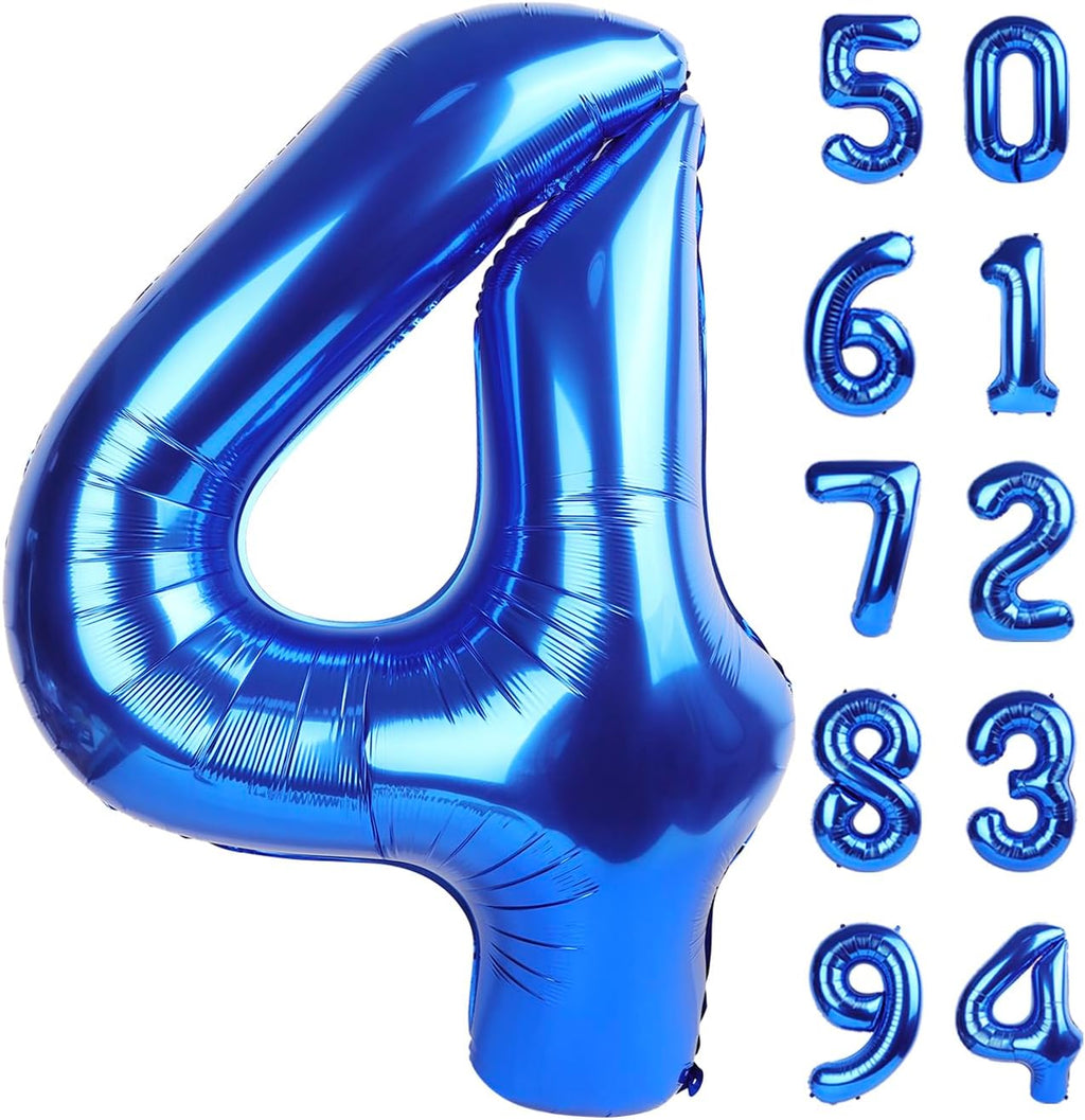 Number 4 Balloon - Navy Blue 40 Inch | Large Party Decoration for 4th Birthday Celebrations