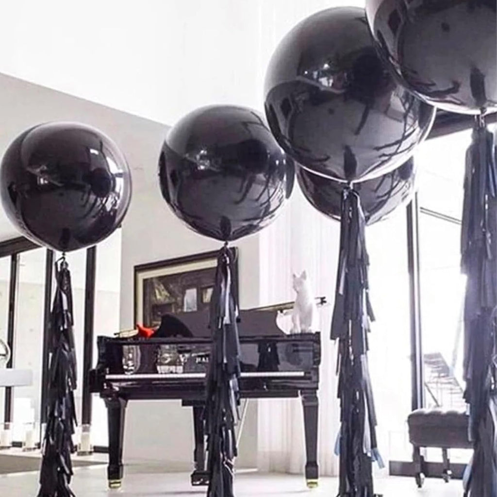 PartyWoo Black Balloons - 36 Inch Matte Latex Helium Balloons for Baby Showers & Birthdays