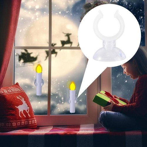 Garneck Electric Window Candle Holders - 6 Pack Suction Cup Lights for Christmas & Holiday Decor