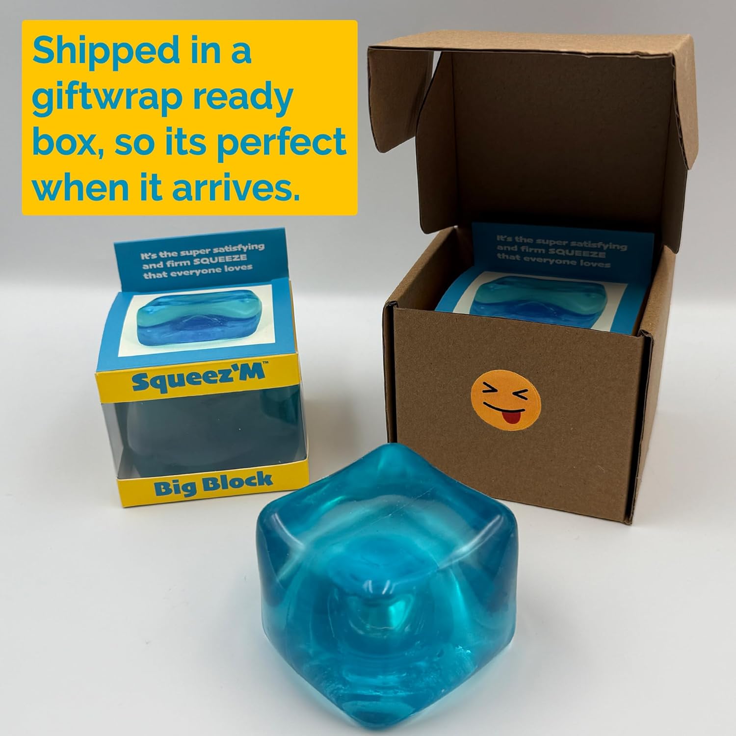 Premium Squeez'M Cube - 35% Larger Sensory Fidget Toy for Kids & Adults | Colorful, Durable & ASTM Certified 3+