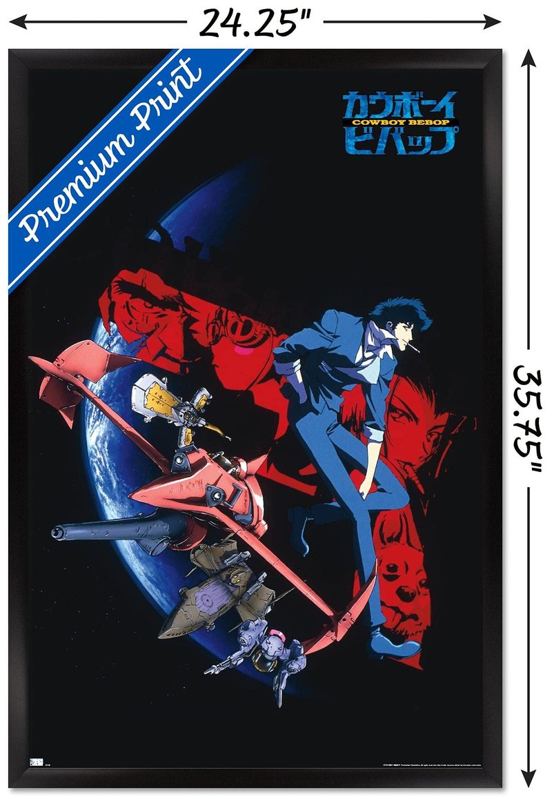 Cowboy Bebop - Key Art Wall Poster, 34L" x 22.4W", Black Framed Version