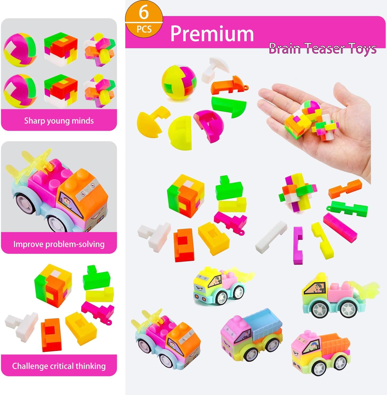 Skiennix 136 Pcs Kids Party Favors - 5-in-1 Classroom Prize Box for Ages 4-10 | Fidget Pop Its & Educational Toys