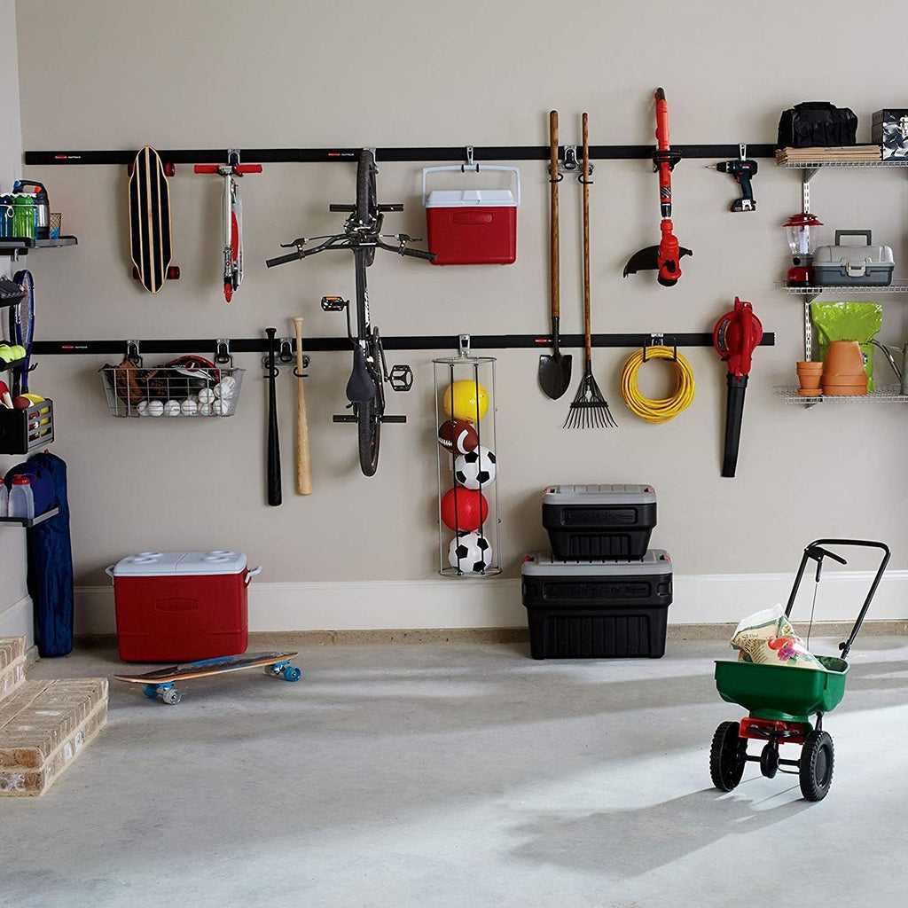 Rubbermaid Heavy Duty Bike Hooks - Universal Vertical Wall Mount Garage Organizer (6 Pack)