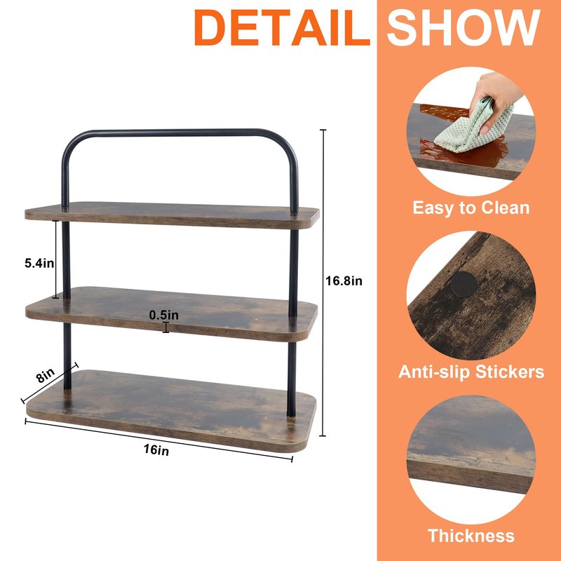 Wood Cupcake Stand, 3 Tier Cupcake Stand for 50 Cupcakes, Wood & Metal Dessert Table Display Set, Cupcake Holder for Party, Wedding, Birthday, Baby Shower, Halloween