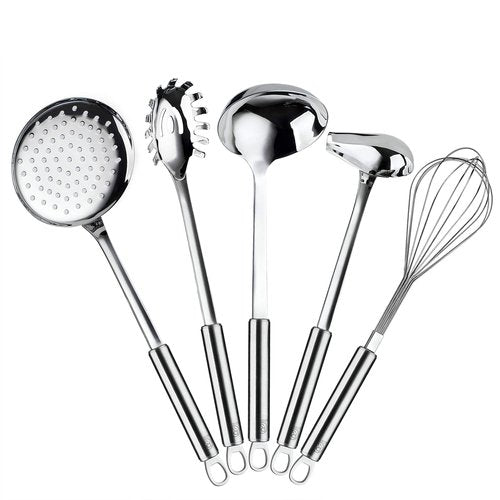 RJ Legend Kitchen Utensil Stainless Steel Cooking Utensils Set (9 Pieces)