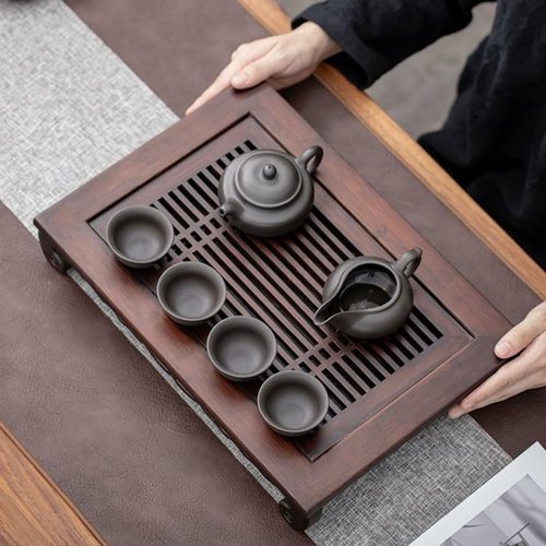 16 Inch Chinese Gongfu Bamboo Tea Tray with Water Storage for Kungfu Tea Set