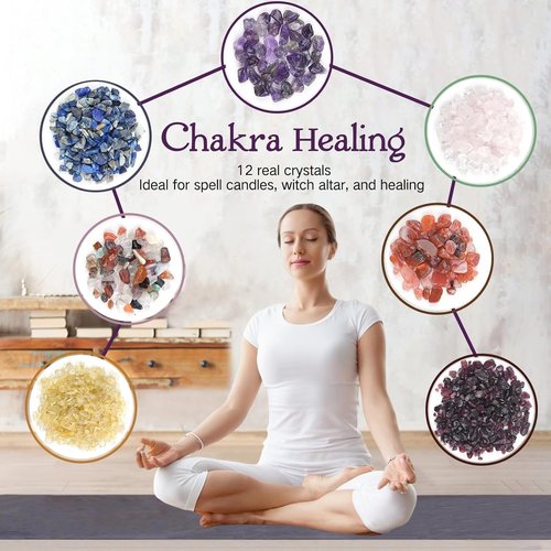 Crystal Advent Calendar 2026 | Healing Gemstone Countdown - 24 Natural Crystal Bottles Gift Set for Beginners