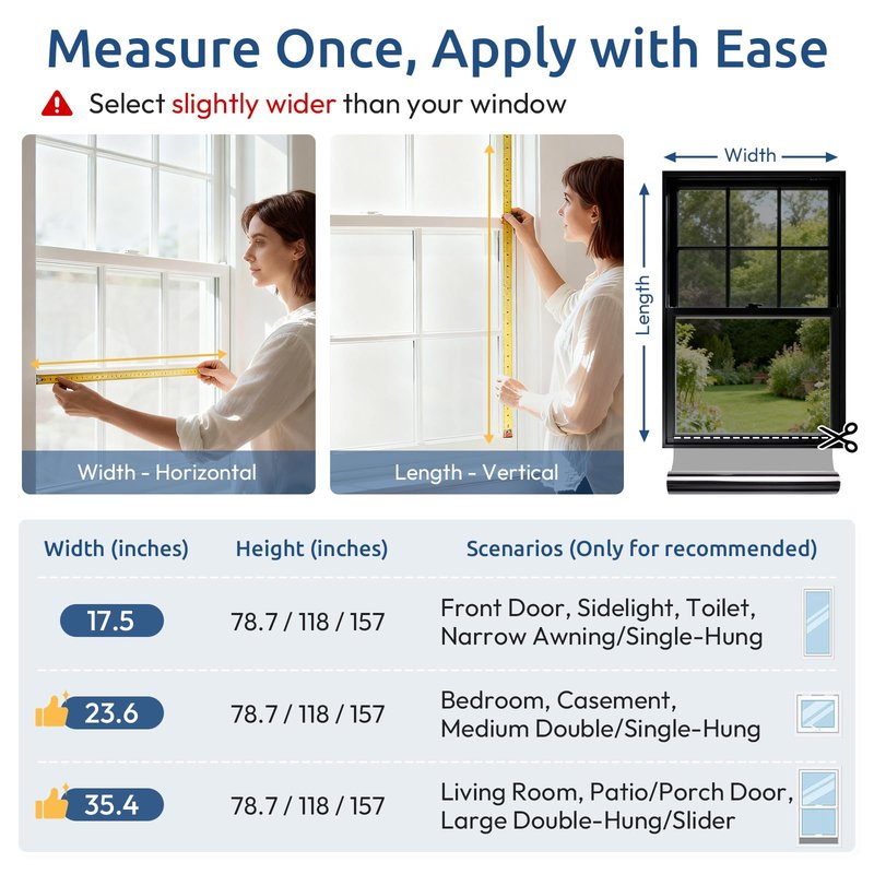 rabbitgoo One Way Privacy Window Film Window Tint for Home with Tools, UV Blocking Heat Control Static Cling No Glue, Daytime Privacy See Out Not in, 23.6 in X 13.1 Feet, Black Silver