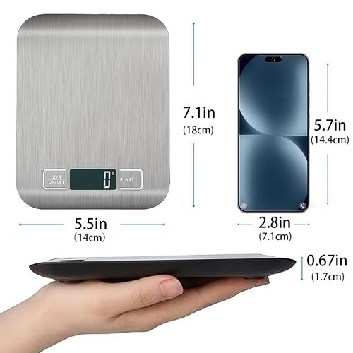 Digital Kitchen Scale by [Brand Name] - 5kg/11lb Capacity | Accurate Grams & Ounces Measurement for Baking, Cooking, Keto, and Meal Prep - Durable 304 Stainless Steel
