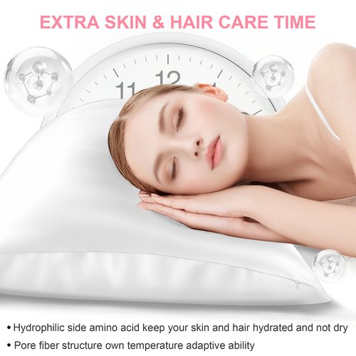 Mulberry Silk Pillow Cases 2 Pack King Size 20x36 Inches with Hidden Zipper, Ultra Smooth and Soft Breathable Cooling Silk Satin Pillowcase Set of 2, Better for Hair and Skin, Gifts for Women Men