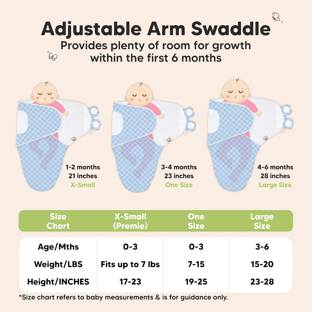 Organic Baby Swaddle Sleep Sacks by [Brand Name] - Soft & Snug for Newborns 0-3 Months | 3-Pack in Storm