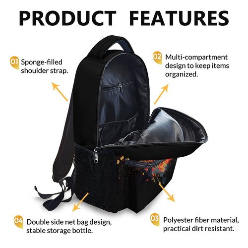 Boys School Backpack Kids Basketball Backpacks Bookbag Back to School Supplies, Black Large Capacity Cool Sport Back Pack for Kindergarten Elementary Middle (17 Inches)