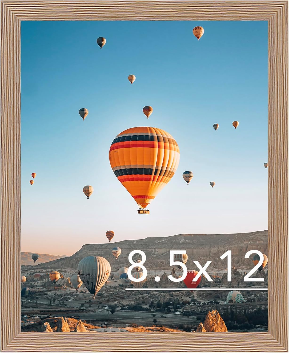 Rustic Brown Picture Frame by [Brand Name] - 8.5x12 Wall & Tabletop Display | Shatter-Resistant Plexiglass