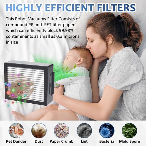 iRobot Replacement 4639161 High-Efficiency Filters - 3 Pack for e, i, and j Series Robot Vacuums