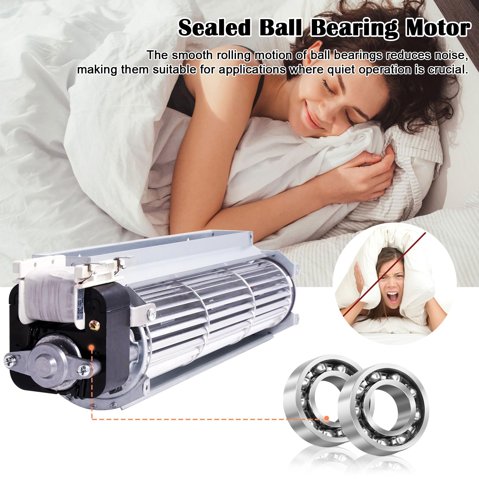 Hiorucet Upgraded Blower Fan Kits for Desa Fireplace Parts, GA3750A, GA3750, GA3700, BK BKT GA3650 Low Noise Fireplace Blower Motor for Desa Tech, FMI, Vanguard, Vexar, Comfort Flame, Astria Fireplace