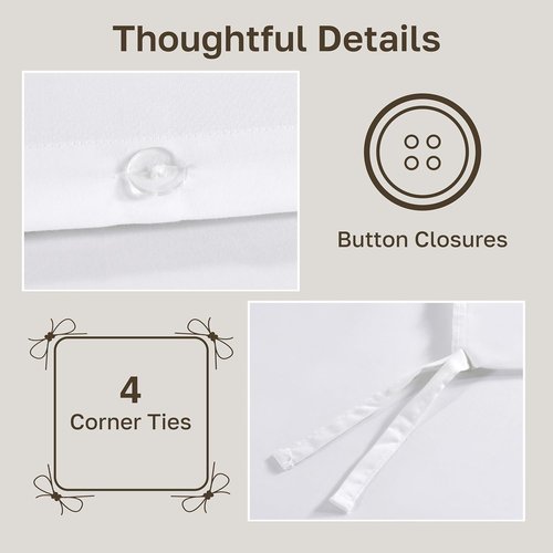 California Design Den Duvet Cover - Award-Winning 400 Thread Count Sateen | 100% Cotton, Queen/Full Size, White