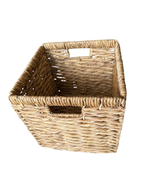 Wicker Storage Cubes 12x12 Set of 2, Heavy Duty Hyacinth Storage Baskets, Baskets for Organizing, Storage Woven Basket, Collapsible Storage Cubes, Rattan Basket, Ikea Kallax Inserts (Water Hyacinth)
