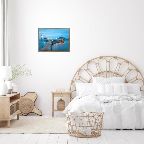 JCJMY 13x17 Rustic Brown Picture Frame - Versatile Wall Mounting for Horizontal or Vertical Display