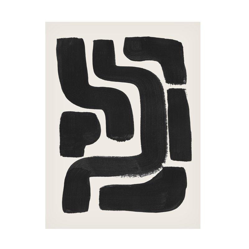 Wrapped Canvas Wall Art - Ejaaz Haniff 'Ink Maze' Wall Art for Living Room, Bedroom, or Office Décor - 24x32