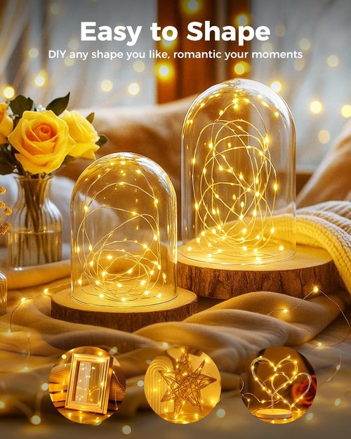 Btfarm 12 Pack Fairy Lights - 7FT Battery Operated Mini String Lights | Waterproof Silver Wire for Crafts & Decorations