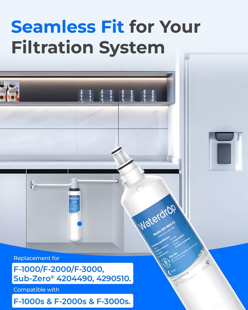 Waterdrop F-2000 Water Filter, Replacement for InSinkErator® F-1000, F-2000, F-3000 and AquaPure AP Easy C-Complete, 500 Gallons, NSF/ANSI 42