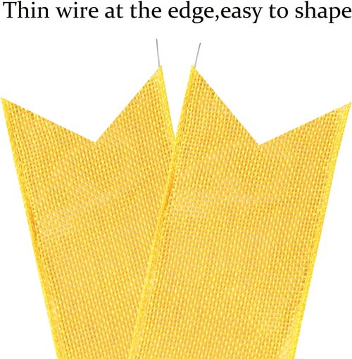 Hongsome Large Yellow Easter Wreath Bow Decor - Classic Glitter & Burlap Ribbon | Seasonal Tree Topper