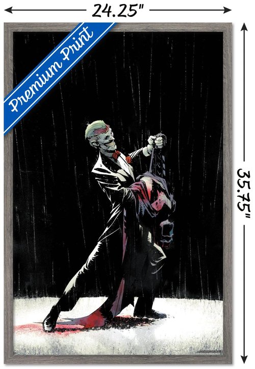 DC Comics Joker - Dancing In The Dark Wall Poster, 34L" x 22.4W", Barnwood Framed Version
