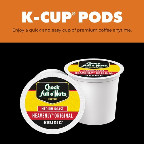 Chock Full o' Nuts Keurig K-Cup Pods - Premium Arabica Medium Roast - Single Serve, 32 Count