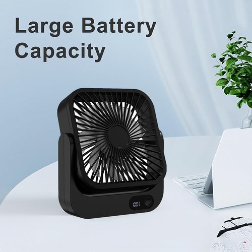 Magnetic Cruise Ship Approved Fan - 5000mAh Portable Battery Operated Fan with 5 Speeds | Black