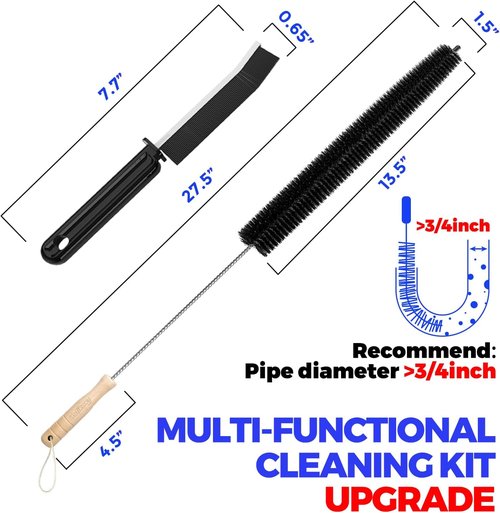 Holikme Dryer Vent Cleaner Kit - 3-Piece Lint Brush Set with 304 Stainless Steel Tools for Home Use