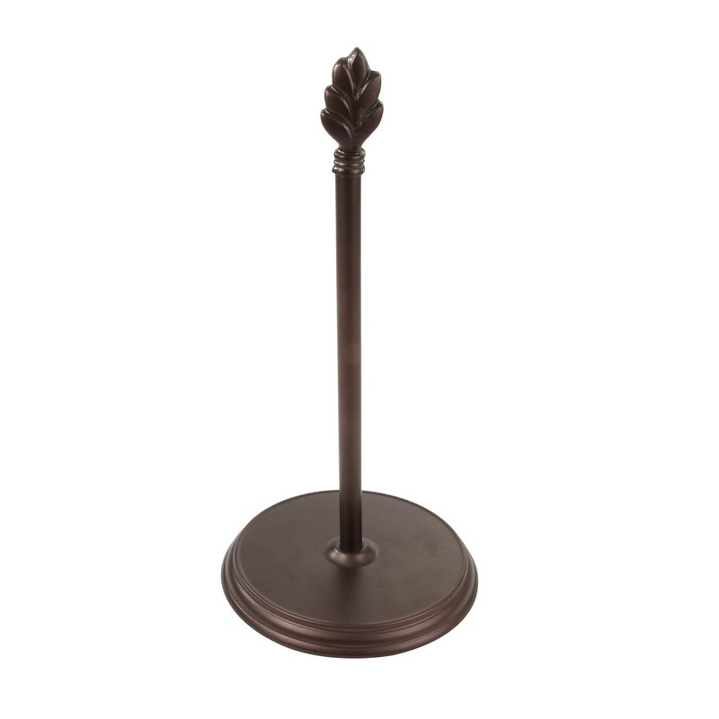 Spectrum Diversified Leaf Paper Towel Holder, Cast Iron Countertop Dispenser, Nature-Inspired Kitchen Countertop, Holds Both Standard & Jumbo Rolls, Bronze