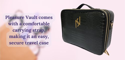 Pleasure Vault Toy Storage for Men and Women, Adult Organizer Case with Adjustable Compartments, Discreet Toy Storage with Lockable Zippers and Cable Organizer for Private Toys
