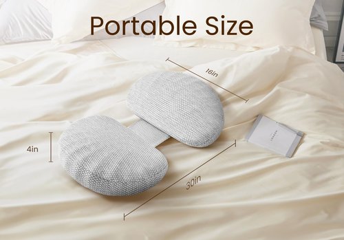 Tinkerz Pregnancy Pillow for Sleeping Memory Foam Pillow for Side Sleeper, Maternity Pillow Support for Back, Belly, Hips for Pregnant Women