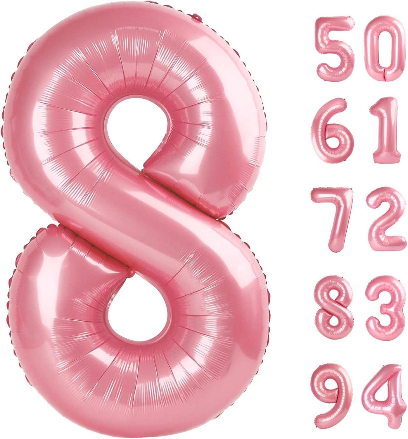 Pearlescent Pink Number 8 Balloon - 40 Inch Birthday Decorations for Girls | Pastel Pink Party Supplies
