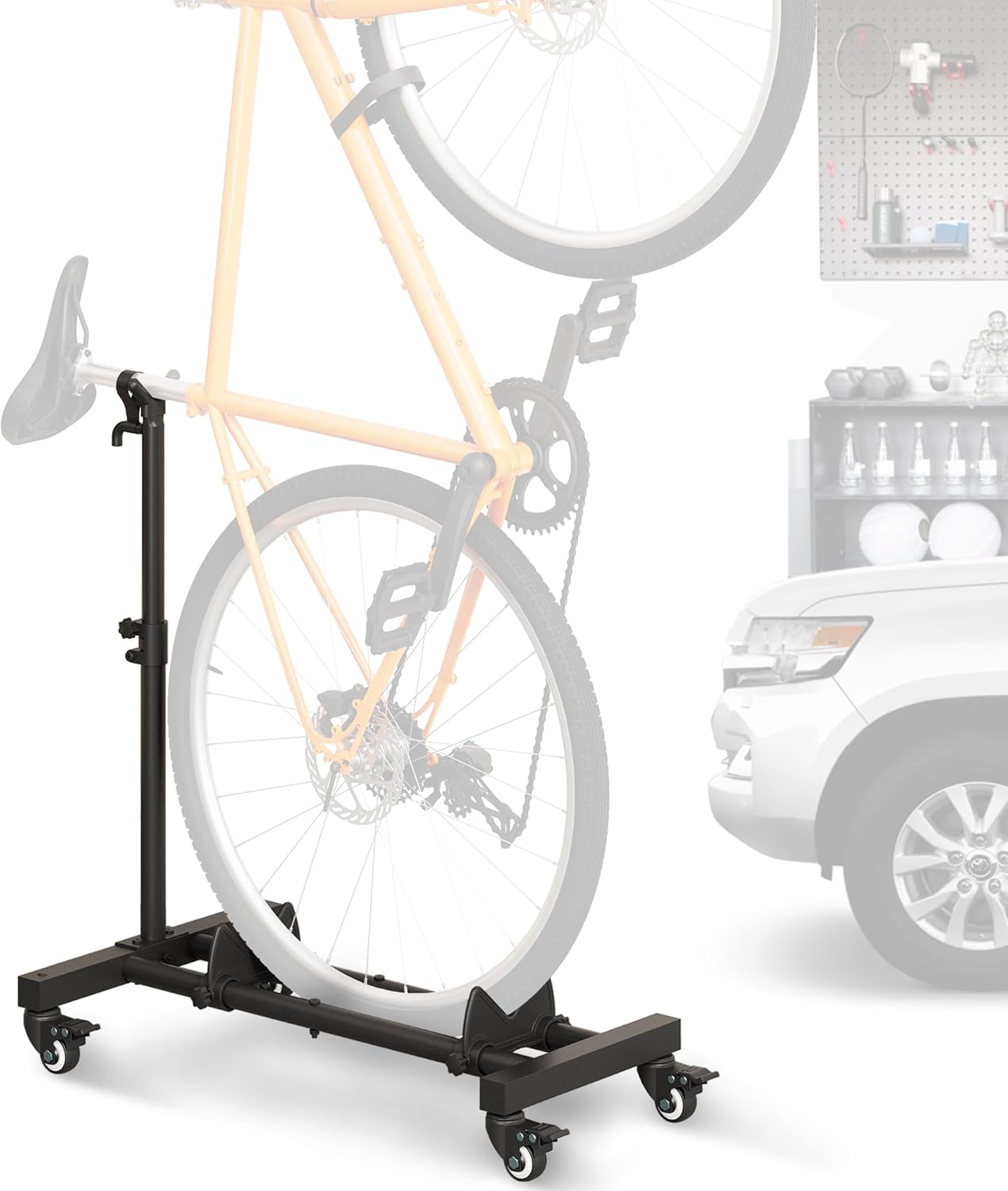 Sttoraboks Vertical Bike Stand - Freestanding Indoor Bicycle Rack with Adjustable Height for Wheels Up to 29”