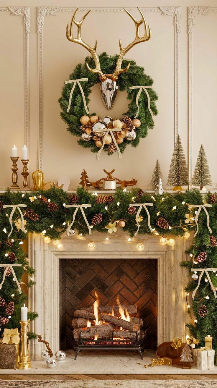 SIMISI Velvet Ribbon Bows - 24 Pcs Champagne Christmas Decorations for Tree, Wreath & Garland (3/8'' Width, 5 x 7 Inch)