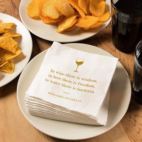 Drinking Quote Bar Napkins – 50 PCS Funny Cocktail Napkins for Adults with 25 Unique Quotes, Perfect for Weddings, Parties, and Events