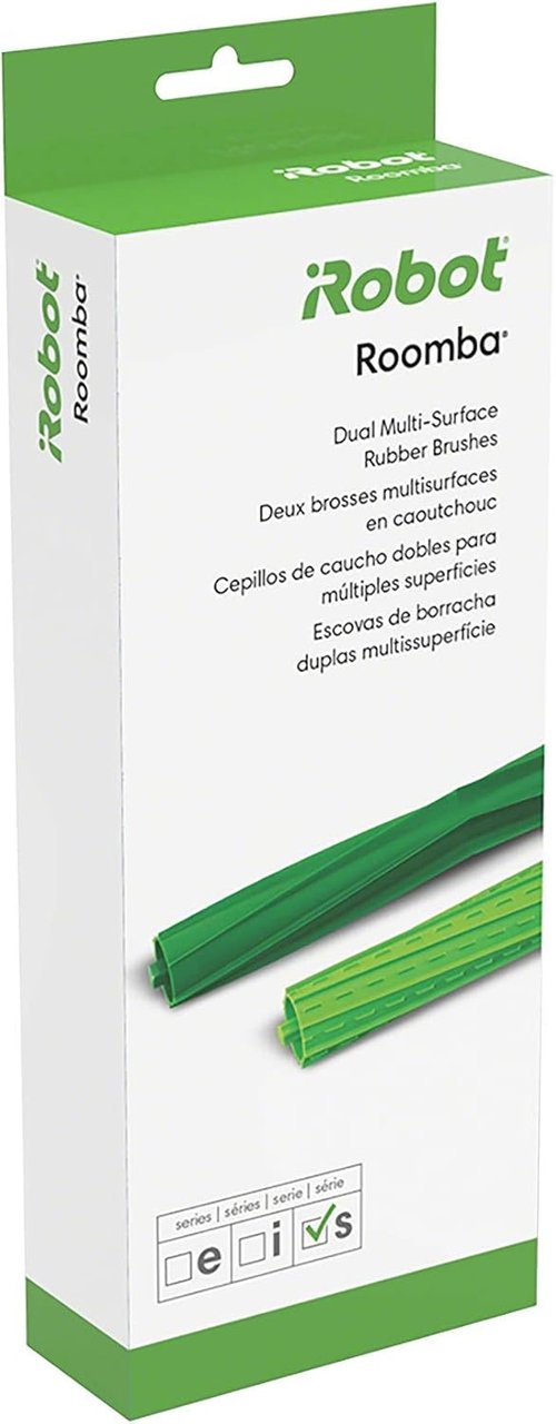 iRobot Roomba S Series Replacement Dual Multi-Surface Rubber Brushes - Authentic Parts, Green